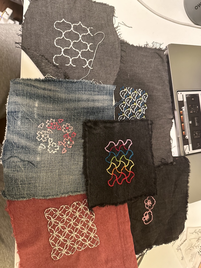 Assorted practice stitching patterns