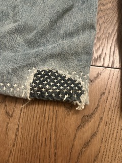 Finished jeans hem