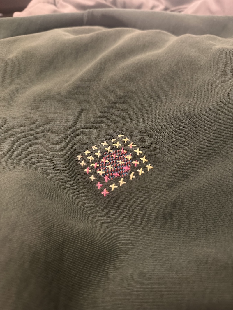 Finished sweatshirt repair