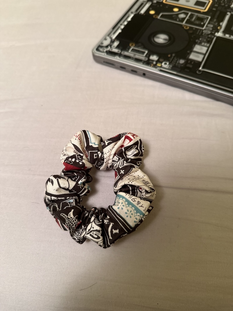 Handmade scrunchies from scrap fabric