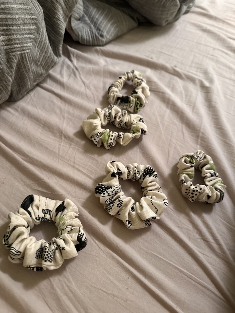 A scrunchie after about 18 months of use
